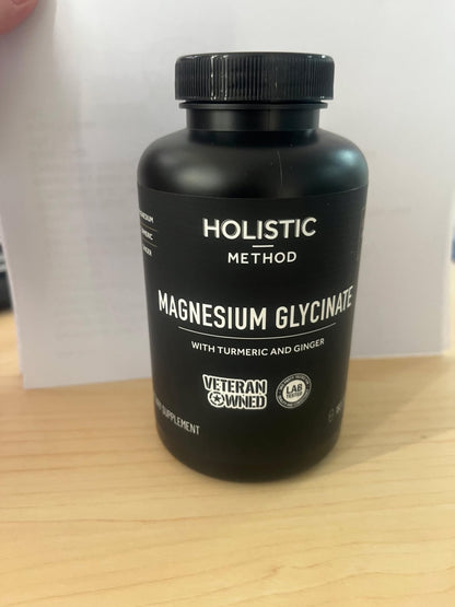 Magnesium Glycinate Capsules with Organic Turmeric and Ginger - 180 Vegan Capsules for Sleep, Relaxation, Muscle Cramps and Immune Support - dailyvitalstore
