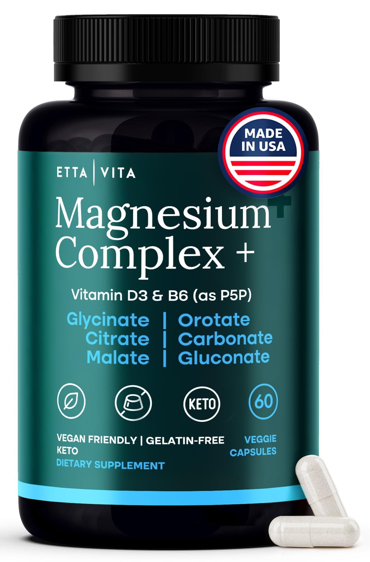 Magnesium Glycinate Complex (7-in-1) 500mg with D3 & B6 P5P - Multi-Form Blend with Glycinate, Citrate, Malate, Taurate, Gluconate, Carbonate, & Orotate - dailyvitalstore