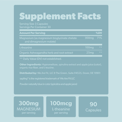 Magnesium Glycinate Complex Supplement - Chelated Magnesium Glycinate with Malate, Organic Ashwagandha, L-theanine & Blue Spirulina - High Absorption, Vegan, Non-GMO, 300mg, 90 Veggie Caps - dailyvitalstore