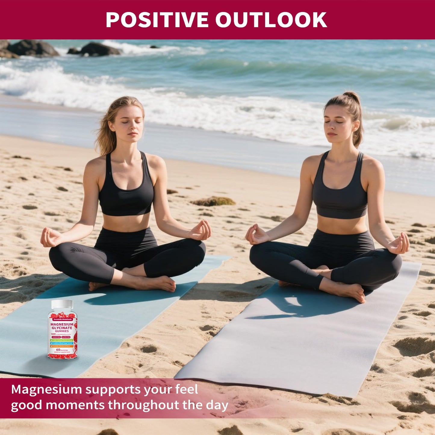 Magnesium Glycinate Gummies 1000mg - Sugar Free Magnesium Potassium Supplement for Relaxation, Calm, Stress Relief, and Sleep Support for Adults & Kids - 60 Raspberry Gummies - dailyvitalstore