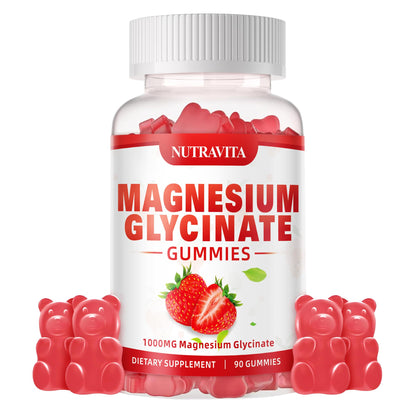Magnesium Glycinate Gummies 1000mg with Magnesium L-Threonate,Chelated Magnesium Potassium Complex Supplement with VitD, B6, CoQ10, Calcium,Supports for Memory - dailyvitalstore