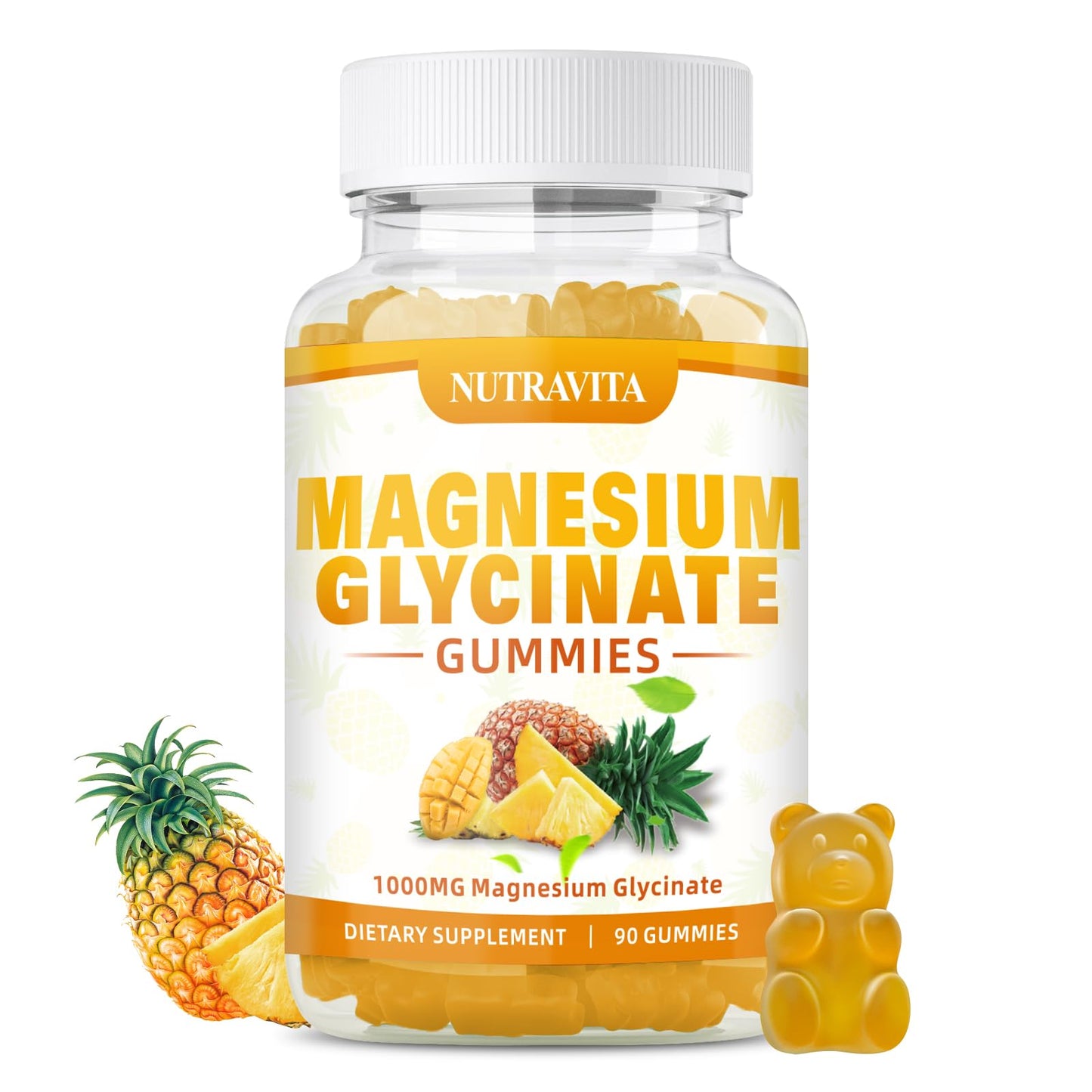 Magnesium Glycinate Gummies 1000mg with Magnesium L-Threonate,Chelated Magnesium Potassium Complex Supplement with VitD, B6, CoQ10, Calcium,Supports for Memory, Calm, - dailyvitalstore