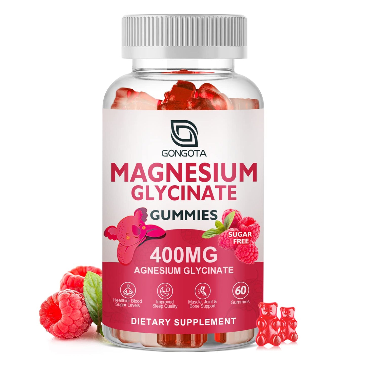 Magnesium Glycinate Gummies 400 mg with 100 mg Composite magnesium - Chelated Magnesium Potassium Supplement with Vitamin D, B6 Supports Calm, Sleep, Memory & Muscle - dailyvitalstore