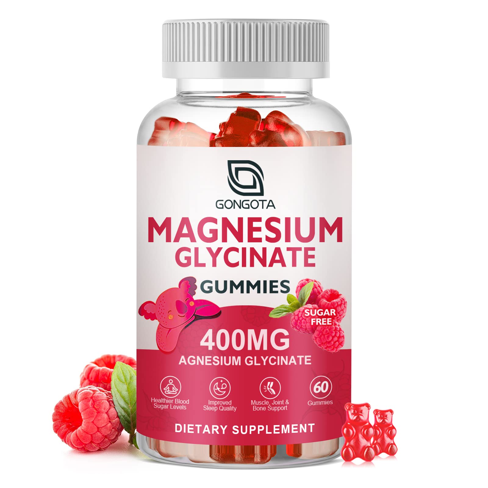 Magnesium Glycinate Gummies 400 mg with 100 mg Composite magnesium - Chelated Magnesium Potassium Supplement with Vitamin D, B6 Supports Calm, Sleep, Memory & Muscle - dailyvitalstore