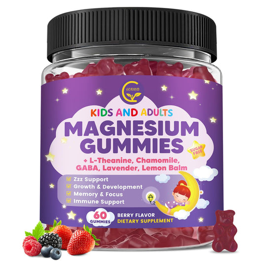 Magnesium Glycinate Gummies 400/200mg for Kids & Adults, NO Melatonin Sleep Aid Magnesium Supplement Gummies with Chamomile, Lavender, L-Theanine & GABA, B6, D3 & K2 for Bone, Relax, Immune Support - dailyvitalstore