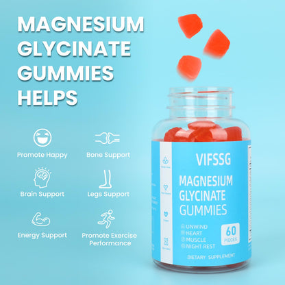 Magnesium Glycinate Gummies 400mg, Sugar Free Gummies with Magnesium L-Threonate 200mg - Magnesium Supplement Chewable Gummies for Women & Men Vegan, Organic Gummies 60 Count - dailyvitalstore