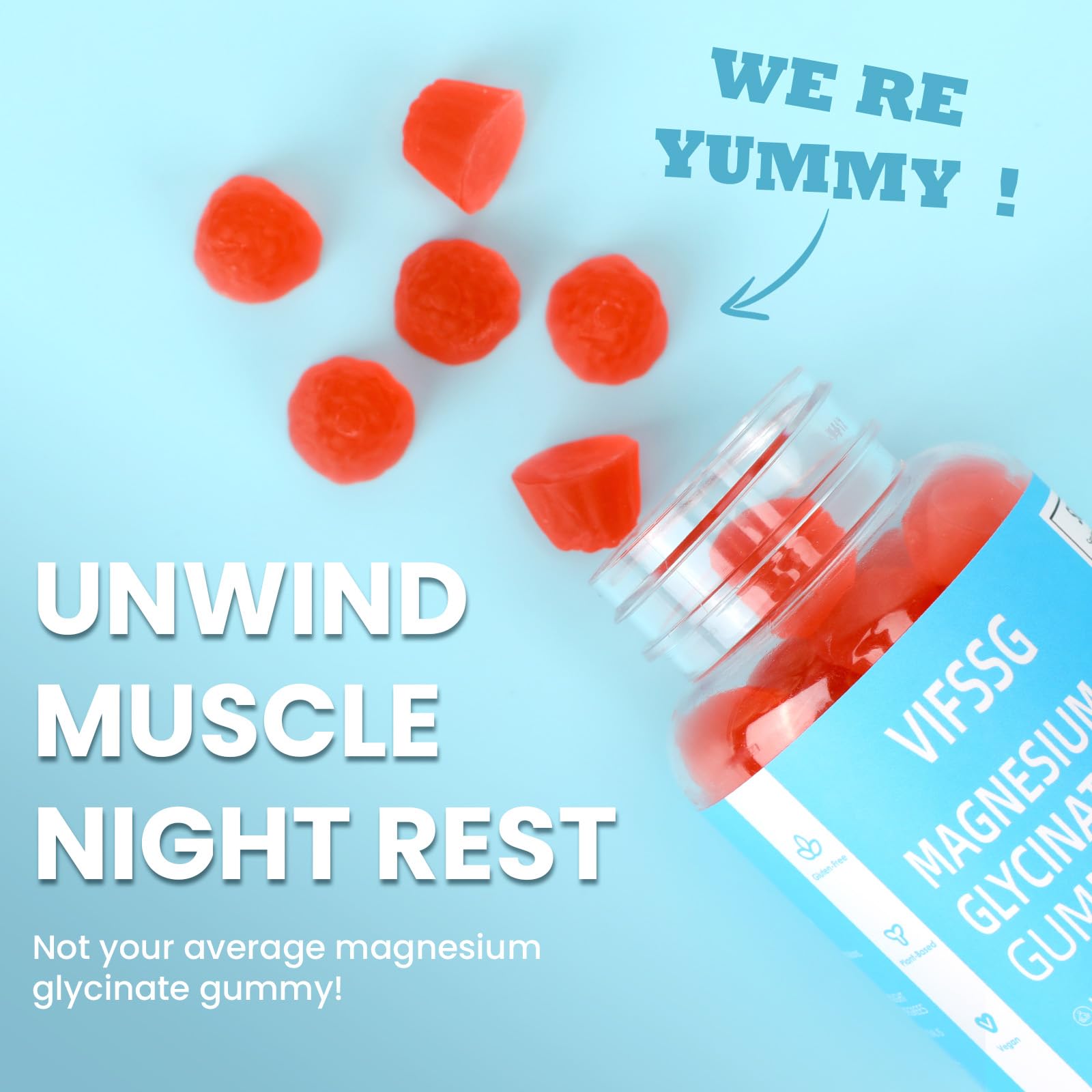 Magnesium Glycinate Gummies 400mg, Sugar Free Gummies with Magnesium L-Threonate 200mg - Magnesium Supplement Chewable Gummies for Women & Men Vegan, Organic Gummies 60 Count - dailyvitalstore
