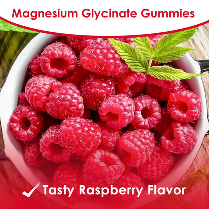 Magnesium Glycinate Gummies 500mg | Relaxation Calm Magnesium Gummies | Sugar-Free | Non-GMO | Gluten-Free | Vegan-Friendly for Adults & Kids (60 Raspberry Gummies) - dailyvitalstore