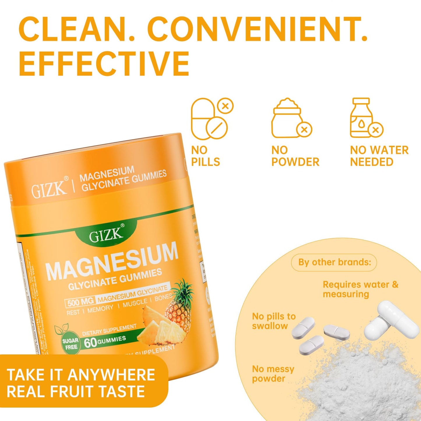 Magnesium Glycinate Gummies 500mg – Sugar Free Magnesium Gummies for Sleep, Stress, Muscle & Nerve Support – for Adults & Kids 4+, Vegan, - dailyvitalstore