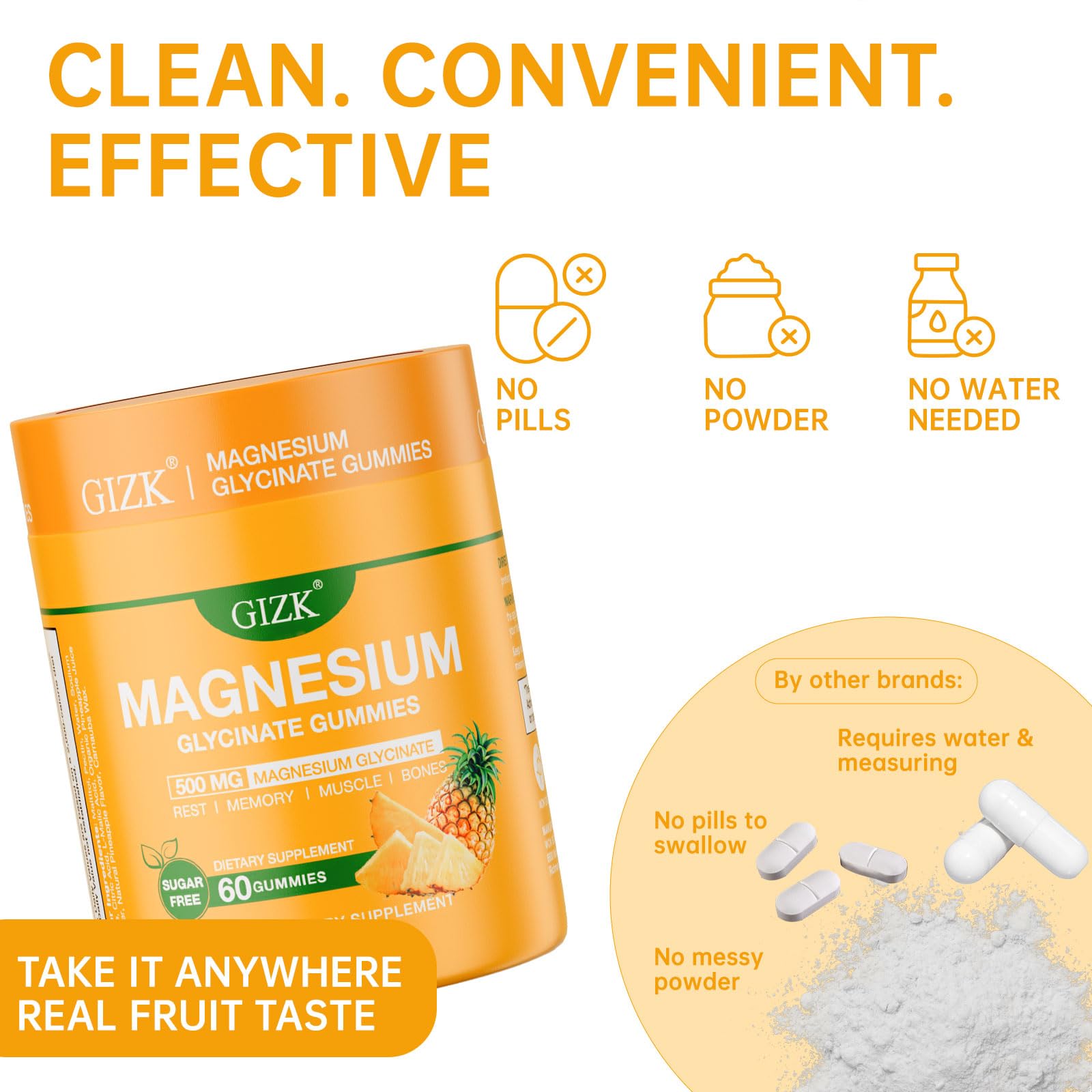 Magnesium Glycinate Gummies 500mg – Sugar Free Magnesium Gummies for Sleep, Stress, Muscle & Nerve Support – for Adults & Kids 4+, Vegan, - dailyvitalstore