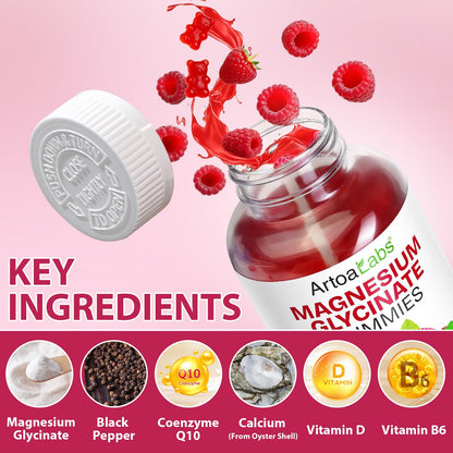 Magnesium Glycinate Gummies 600mg 120 Count - Sugar Free Magnesium Supplement - Supports for Sleep, Memory, Mood, Muscle, Relaxation, Heart & Bone Health - dailyvitalstore