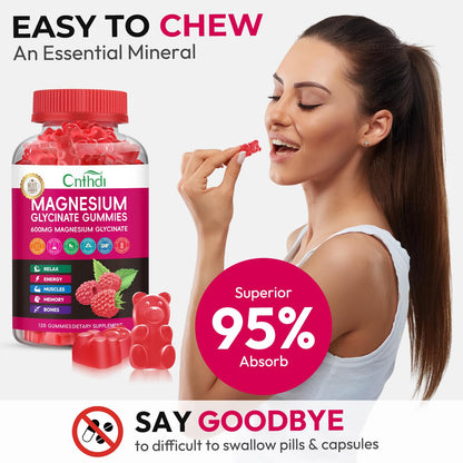 Magnesium Glycinate Gummies 600mg, High Absorption Magnesium Gummies, Black Currant Oil, Calcium, Vitamin B6, Sugar Free Chews for Adults & Kids Relaxation, Stress Relief, Night Rest - dailyvitalstore