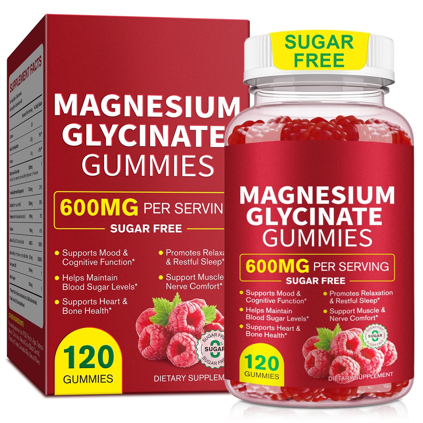 Magnesium Glycinate Gummies 600mg – Sugar-Free High Absorption Magnesium with L-Threonate, Supports Relaxation, Calm & Restful Sleep, - dailyvitalstore