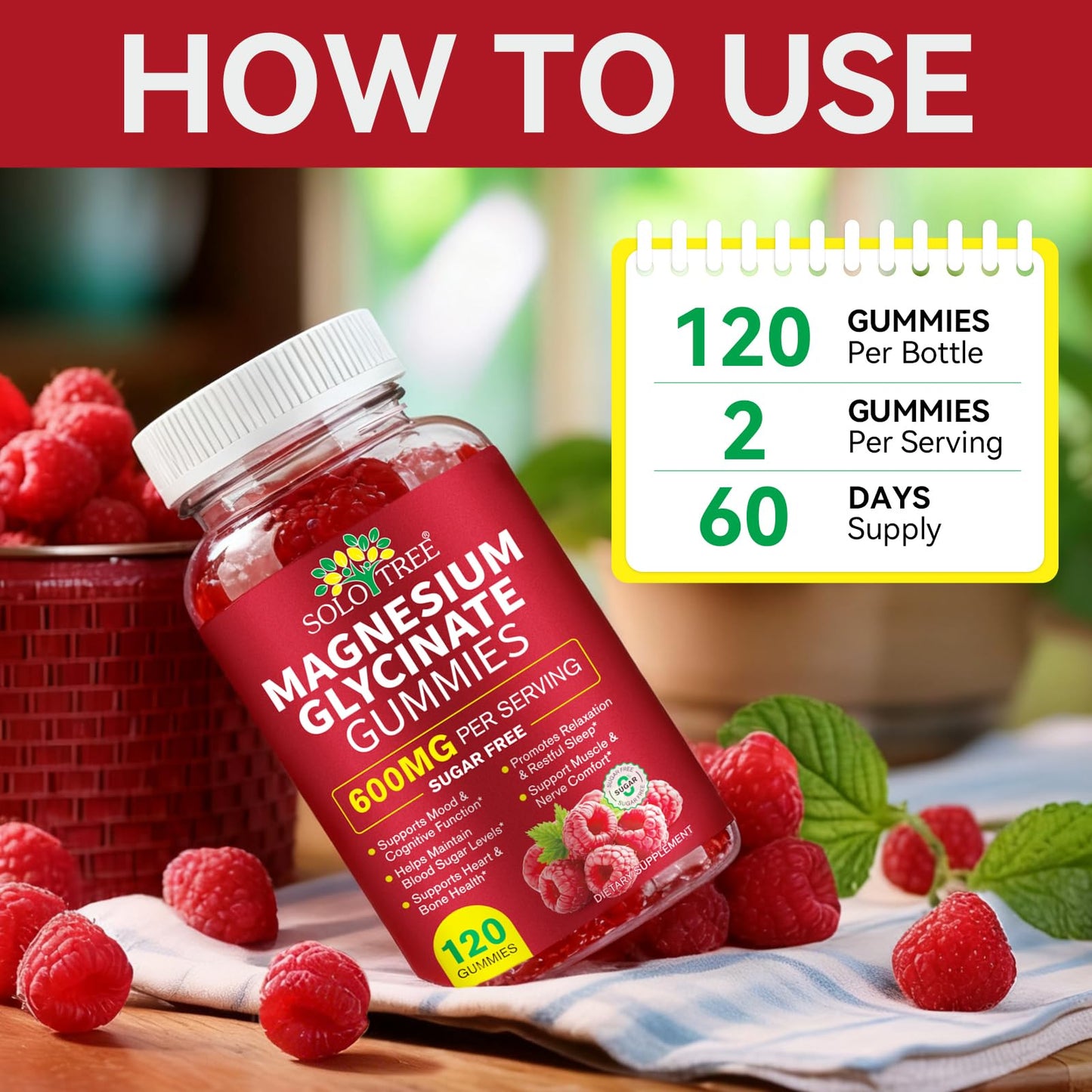 Magnesium Glycinate Gummies 600mg – Sugar-Free High Absorption Magnesium with L-Threonate, Supports Relaxation, Calm & Restful Sleep, - dailyvitalstore