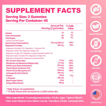 Magnesium Glycinate Gummies 700MG - 21-in-1 Advanced Magnesium Supplement with Ashwagandha, L-Theanine, Zinc, Vitamin - Sugar Free Magnesium Gummies for zzZ - dailyvitalstore