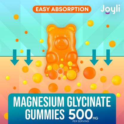 Magnesium Glycinate Gummies for Adults 500mg - Chewable Magnesium Glycinate for Kids Sleep, Glicinato De Magnesio para Mujeres, 60 Count - dailyvitalstore