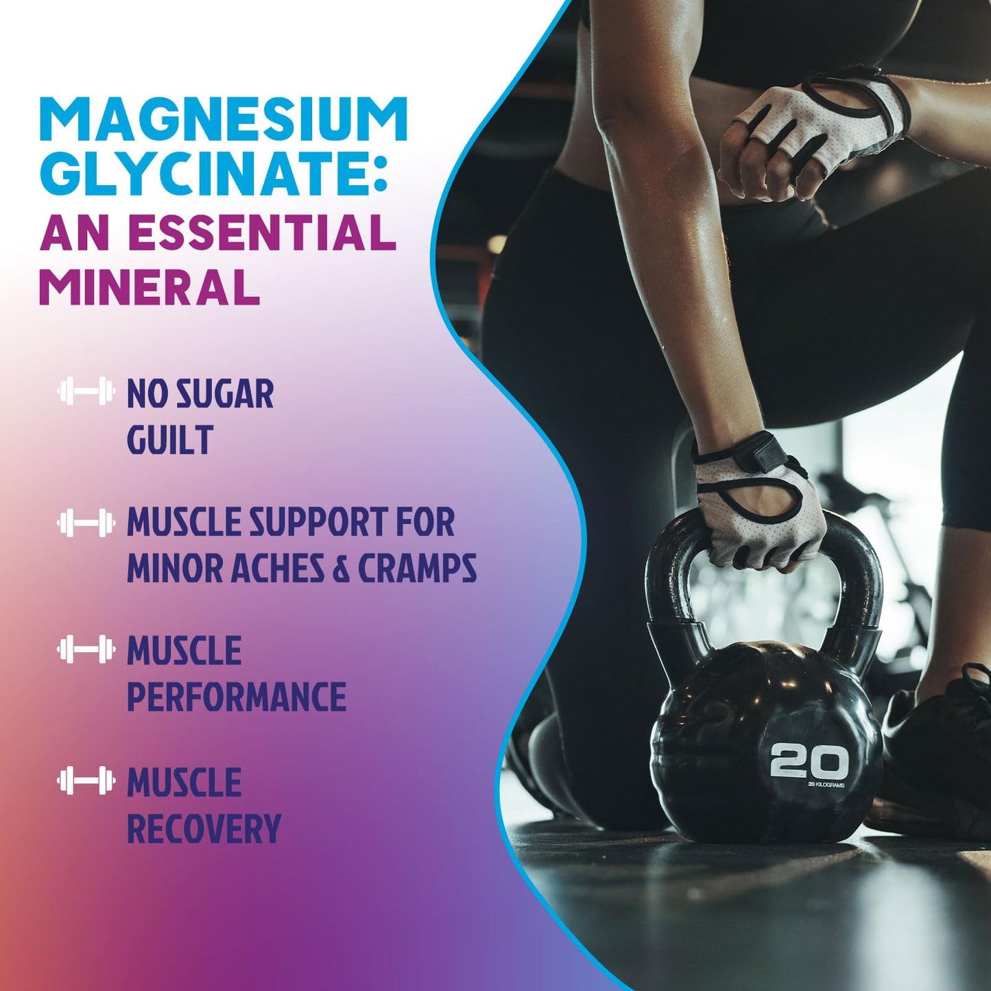 Magnesium Glycinate Gummies - Sugar Free - 100% Chelated Magnesium Gummy Supplement for Max Absorption - for Sleep Support & Heart, Muscle & Bone Health - Gentle on Stomach, Grape Flavor - 60 Gummies - dailyvitalstore