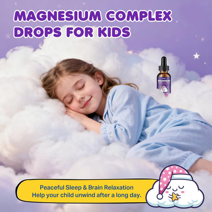Magnesium Glycinate Liquid for Kids - Magnesium Bisglycinate Drops with L-Theanine, Chamomile & Vitamin B6, B12, C, D3 for Sleep, Relaxation, Immune Support, Calm & Focus - 2 Fl Oz, Strawberry Flavor - dailyvitalstore