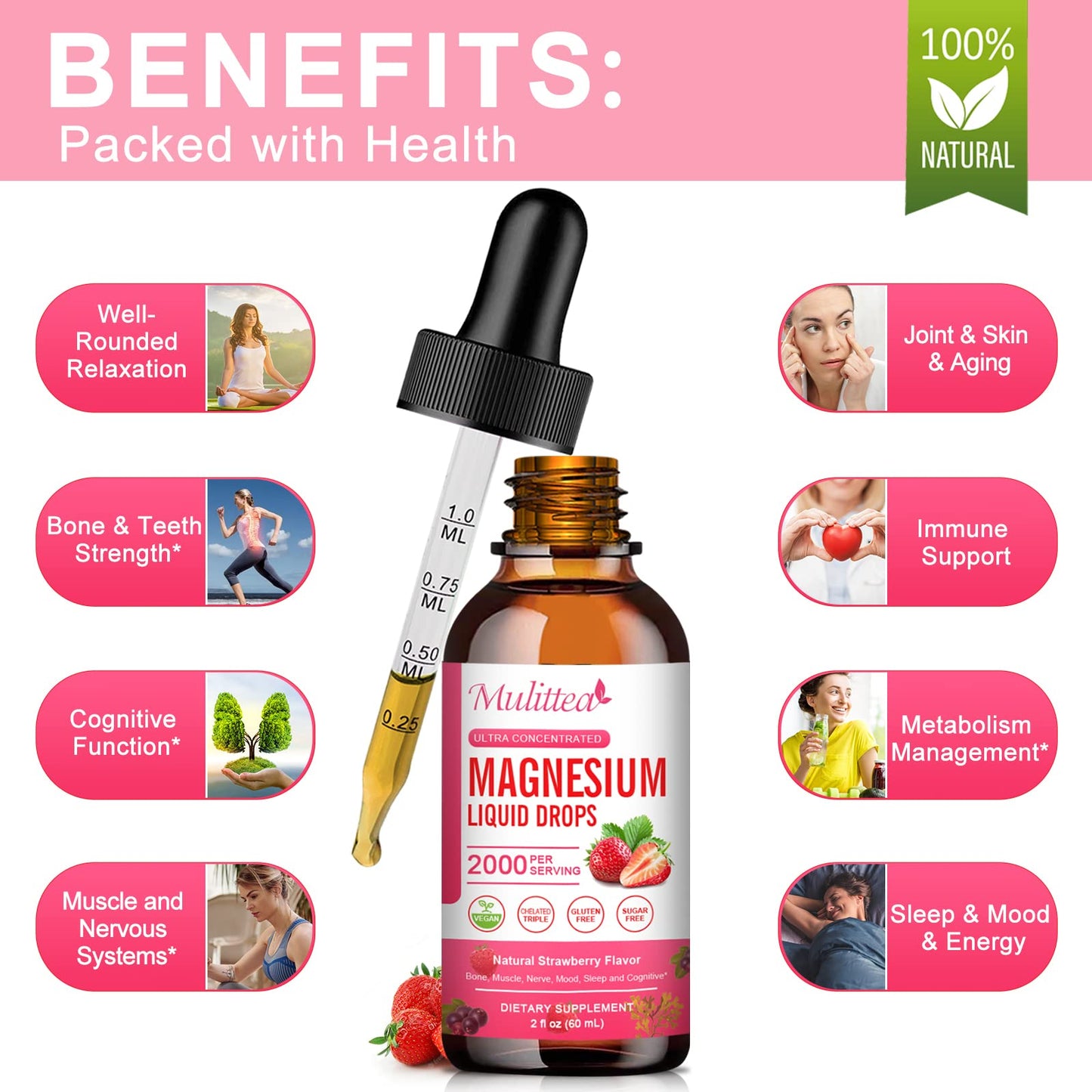 Magnesium Glycinate Liquid, High Potency Magnesium Glycinate, Citrate, Sugar Free Vegan Non-GMO Complex Supplement Promotes Nerv,Relaxation,Muscle,Sleep Support* - dailyvitalstore