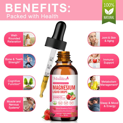 Magnesium Glycinate Liquid, High Potency Magnesium Glycinate, Citrate, Sugar Free Vegan Non-GMO Complex Supplement Promotes Nerv,Relaxation,Muscle,Sleep Support* - dailyvitalstore