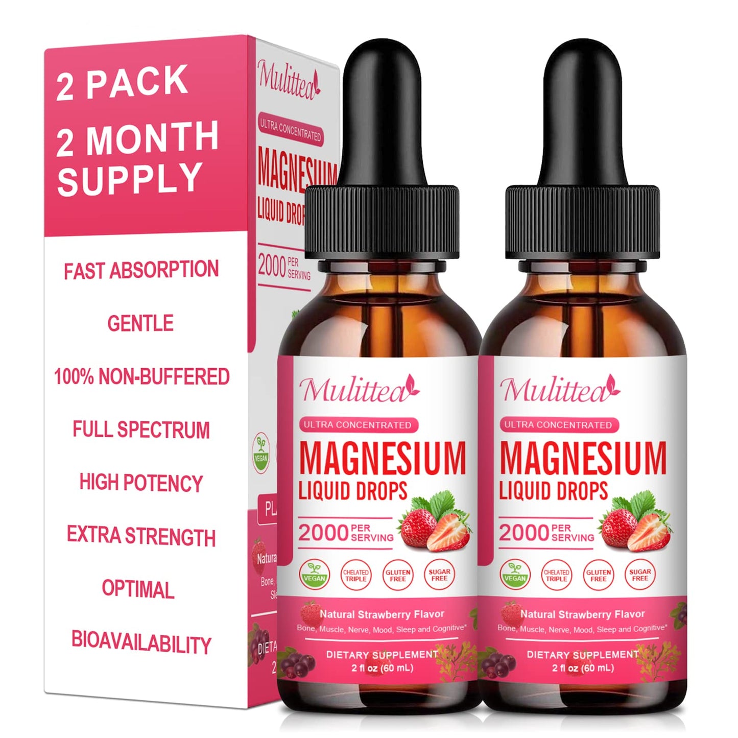 Magnesium Glycinate Liquid, High Potency Magnesium Glycinate, Citrate, Sugar Free Vegan Non-GMO Complex Supplement Promotes Nerv,Relaxation,Muscle,Sleep Support* - dailyvitalstore