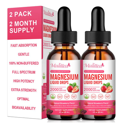 Magnesium Glycinate Liquid, High Potency Magnesium Glycinate, Citrate, Sugar Free Vegan Non-GMO Complex Supplement Promotes Nerv,Relaxation,Muscle,Sleep Support* - dailyvitalstore