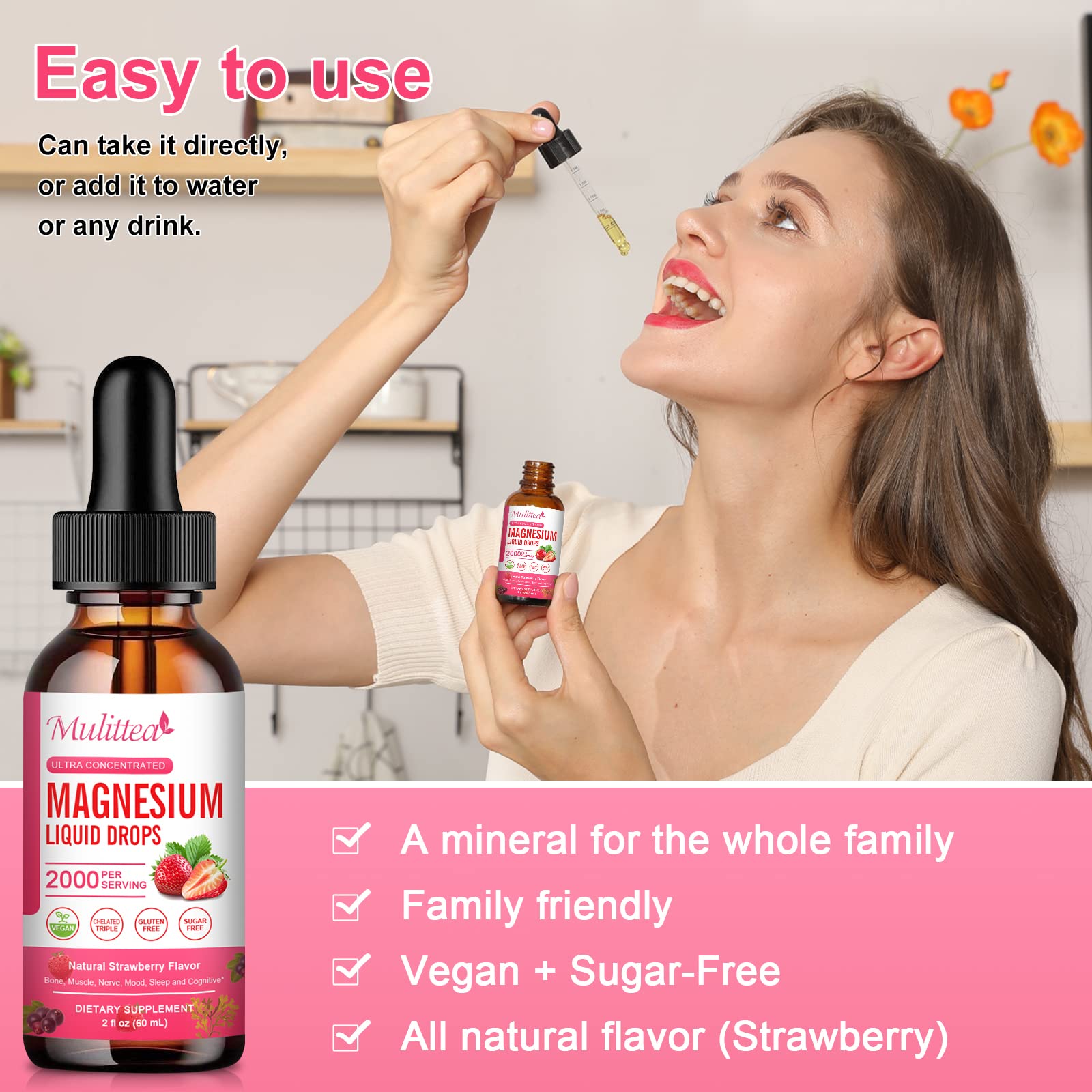 Magnesium Glycinate Liquid, High Potency Magnesium Glycinate, Citrate, Sugar Free Vegan Non-GMO Complex Supplement Promotes Nerv,Relaxation,Muscle,Sleep Support* - dailyvitalstore