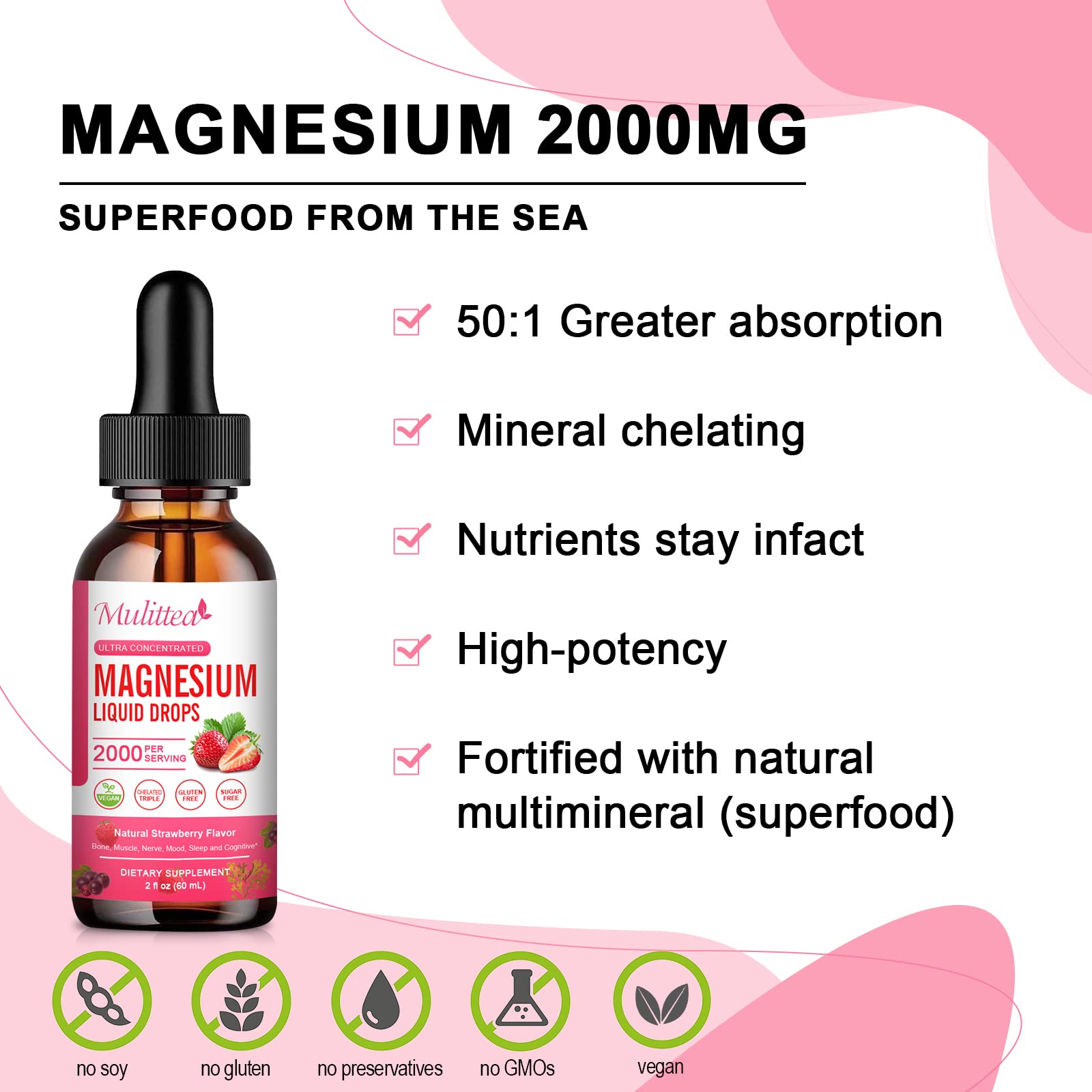 Magnesium Glycinate Liquid, High Potency Magnesium Glycinate, Citrate, Sugar Free Vegan Non-GMO Complex Supplement Promotes Nerv,Relaxation,Muscle,Sleep Support* - dailyvitalstore