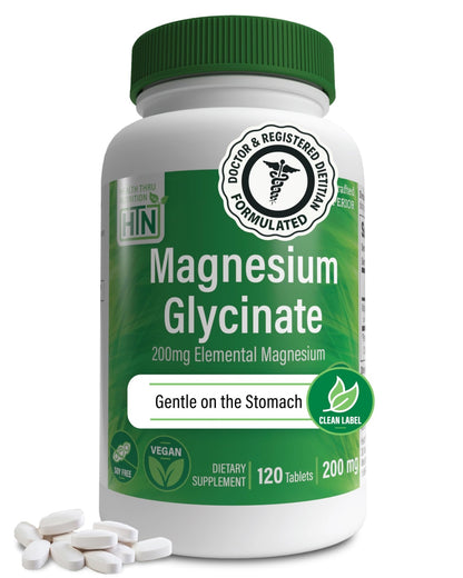 Magnesium Glycinate - Muscle, Nerves, Relaxation & Sleep Supplement | 200mg Elemental Magnesium Fully Reacted Chelated | Gentle on the Stomach | Non-GMO 120 Tablets | by Health Thru Nutrition - dailyvitalstore