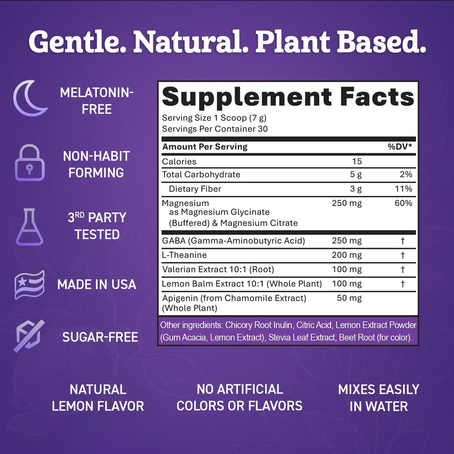 Magnesium Glycinate Powder for Sleep - Magnesium Sleep Aid Without Melatonin - Natural Sleep Drink Mix with GABA, L-Theanine, Apigenin, Valerian & Lemon Balm - dailyvitalstore