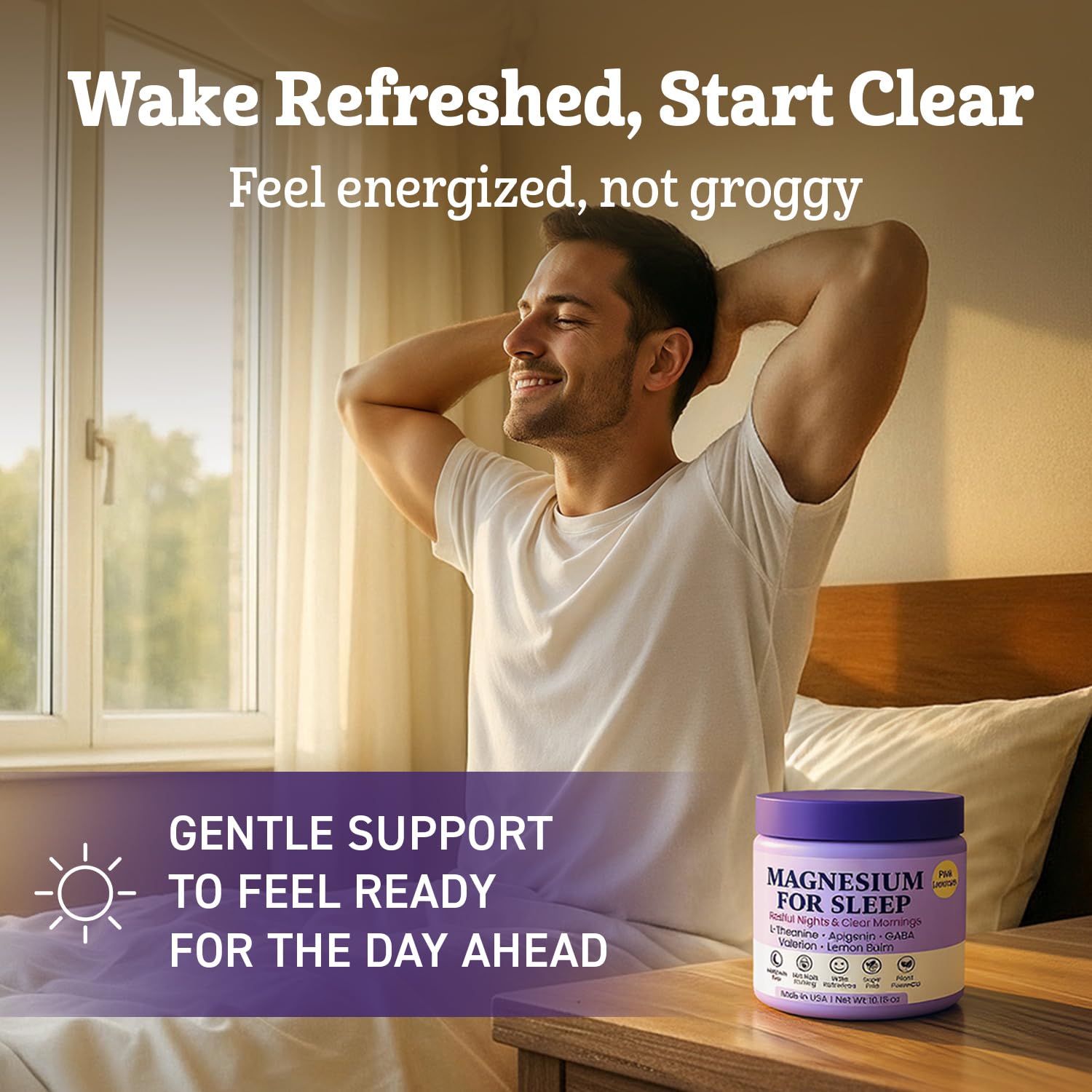 Magnesium Glycinate Powder for Sleep - Magnesium Sleep Aid Without Melatonin - Natural Sleep Drink Mix with GABA, L-Theanine, Apigenin, Valerian & Lemon Balm - dailyvitalstore