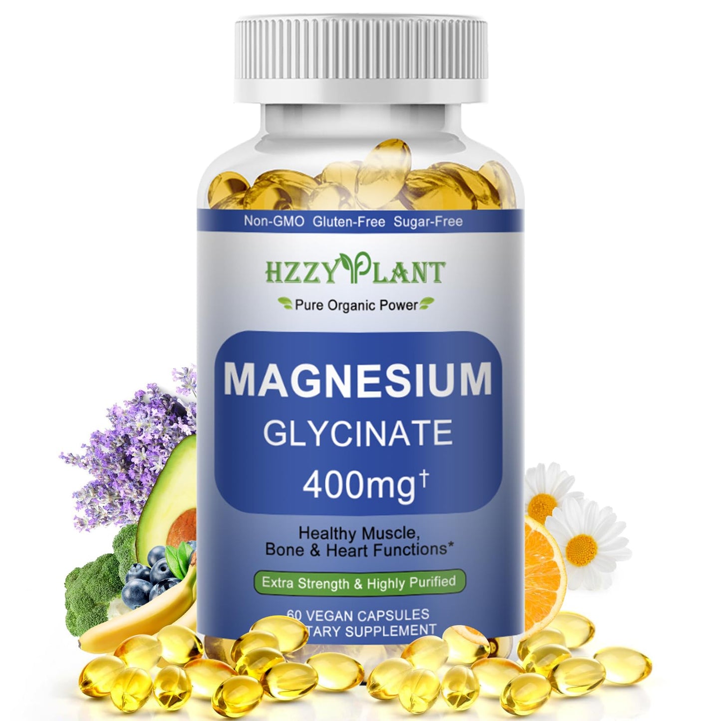 Magnesium Glycinate Softgels, High Absorption Magnesium Glycinate 400mg Supplement for Muscle, Heart, Sleep & Bone Support, Bisglycinate Softgel Capsules Supplement, Vegan, Non-GMO, 2 Month Supply - dailyvitalstore