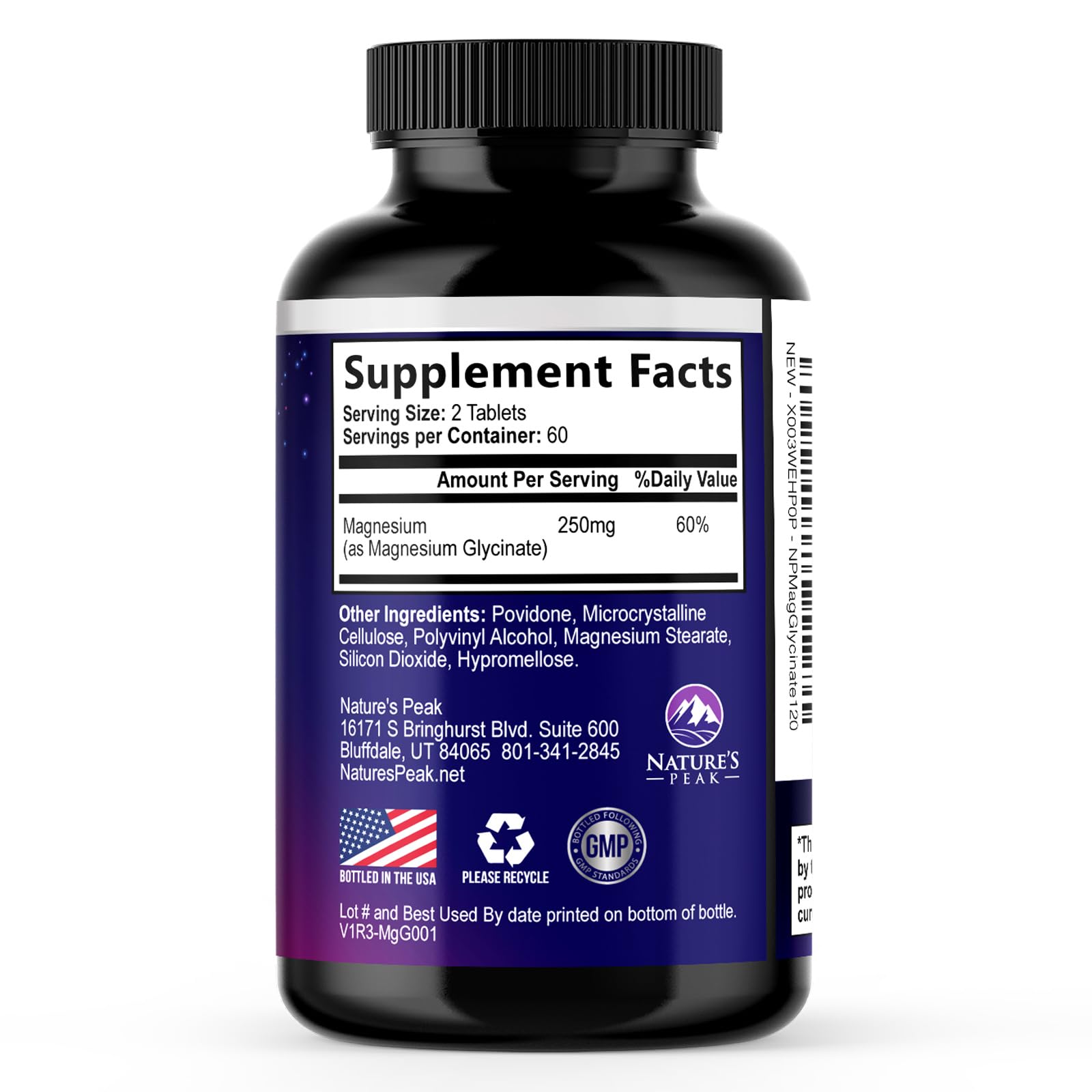 Magnesium Glycinate Supplement 250mg - 100% Chelated & Purified - to Support Sleep, Heart Health, Muscles, & Bone Strength - Best Absorption Magnesium Glycinate Capsules, Bottled in USA - 120 Tablets - dailyvitalstore