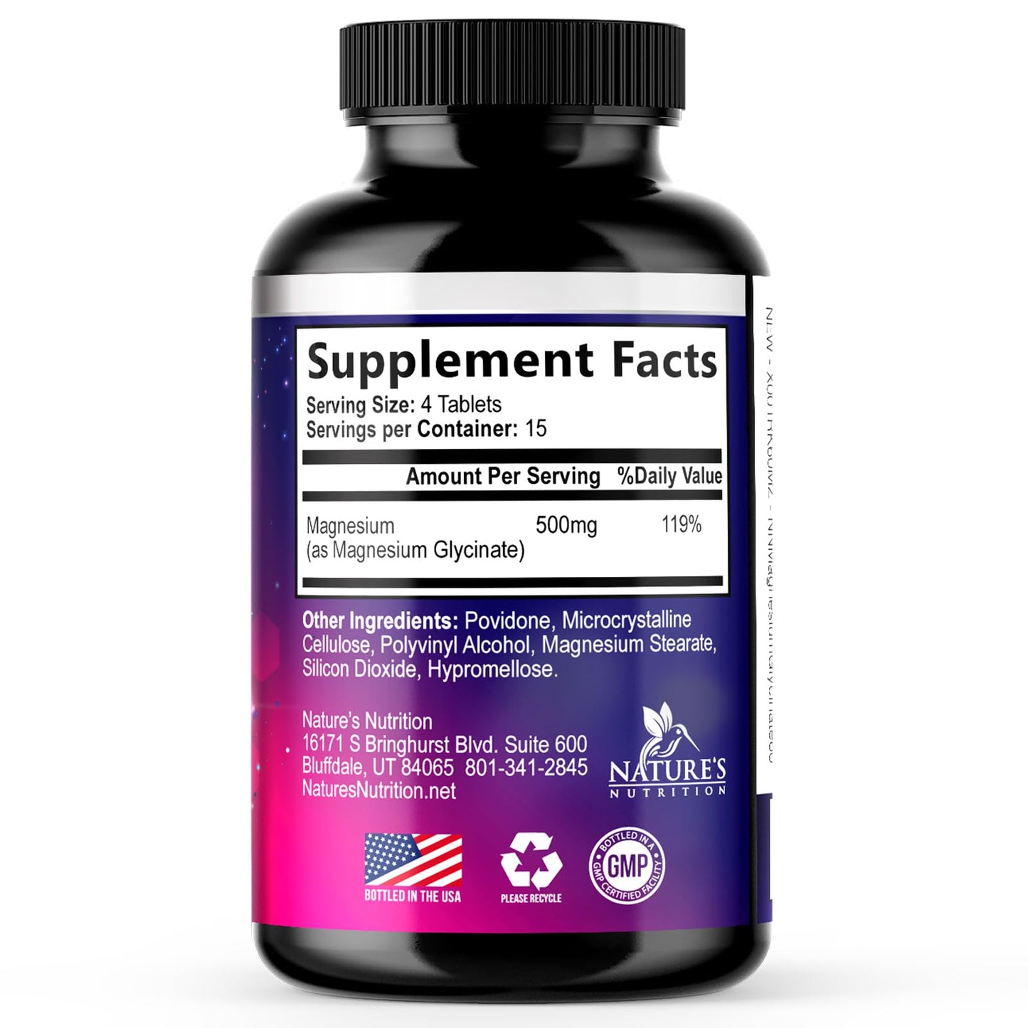 Magnesium Glycinate Supplement - 500mg Magnesium Per Serving - 100% Chelated & Purified - Supports Sleep, Heart Health, & Muscle Strength - Best Absorption Magnesium, Bottled in USA - 60 Tablets - dailyvitalstore