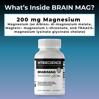 Magnesium L-Threonate + Mag Acetyl-Taurate (ATA Mag) + Mag Glycinate | Promotes Cognitive Well-Being, Enhanced Memory, Mental Clarity and Overall Brain Function | 120 Capsules - dailyvitalstore