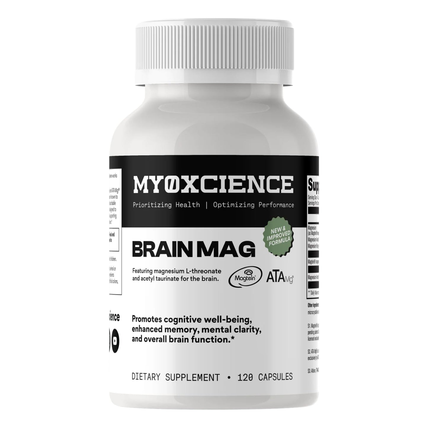 Magnesium L-Threonate + Mag Acetyl-Taurate (ATA Mag) + Mag Glycinate | Promotes Cognitive Well-Being, Enhanced Memory, Mental Clarity and Overall Brain Function | 120 Capsules - dailyvitalstore