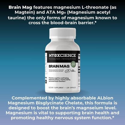 Magnesium L-Threonate + Mag Acetyl-Taurate (ATA Mag) + Mag Glycinate | Promotes Cognitive Well-Being, Enhanced Memory, Mental Clarity and Overall Brain Function | 120 Capsules - dailyvitalstore