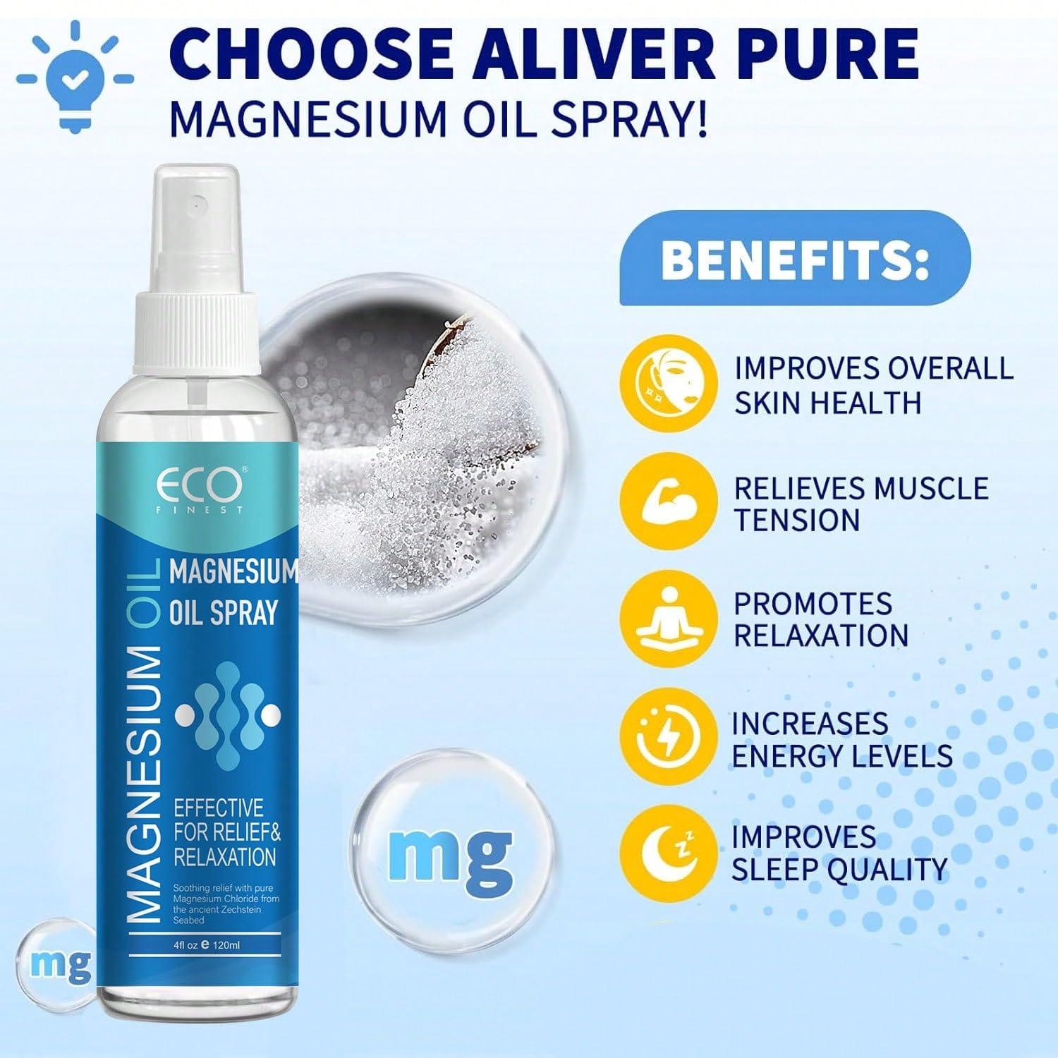 Magnesium Oil Spray For Muscle & Joint Relief – Natural Relaxation & Sleep Support, 4oz Fast-Absorbing Body Mist - dailyvitalstore
