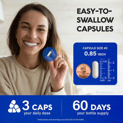 Magnesium Supplement - 5 in 1 Complex | Glycinate | Citrate | Malate | Taurate | Oxide - Made in USA - Stress, Muscle & Heart Support - Vegan, Natural, Non-GMO - 180 Capsules, 2 Month Supply - dailyvitalstore