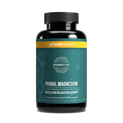 Magnesium Supplement Complex 310mg by Primal Harvest with Magnesium Glycinate, Citrate, Malate, and Zinc 120 Capsules - dailyvitalstore