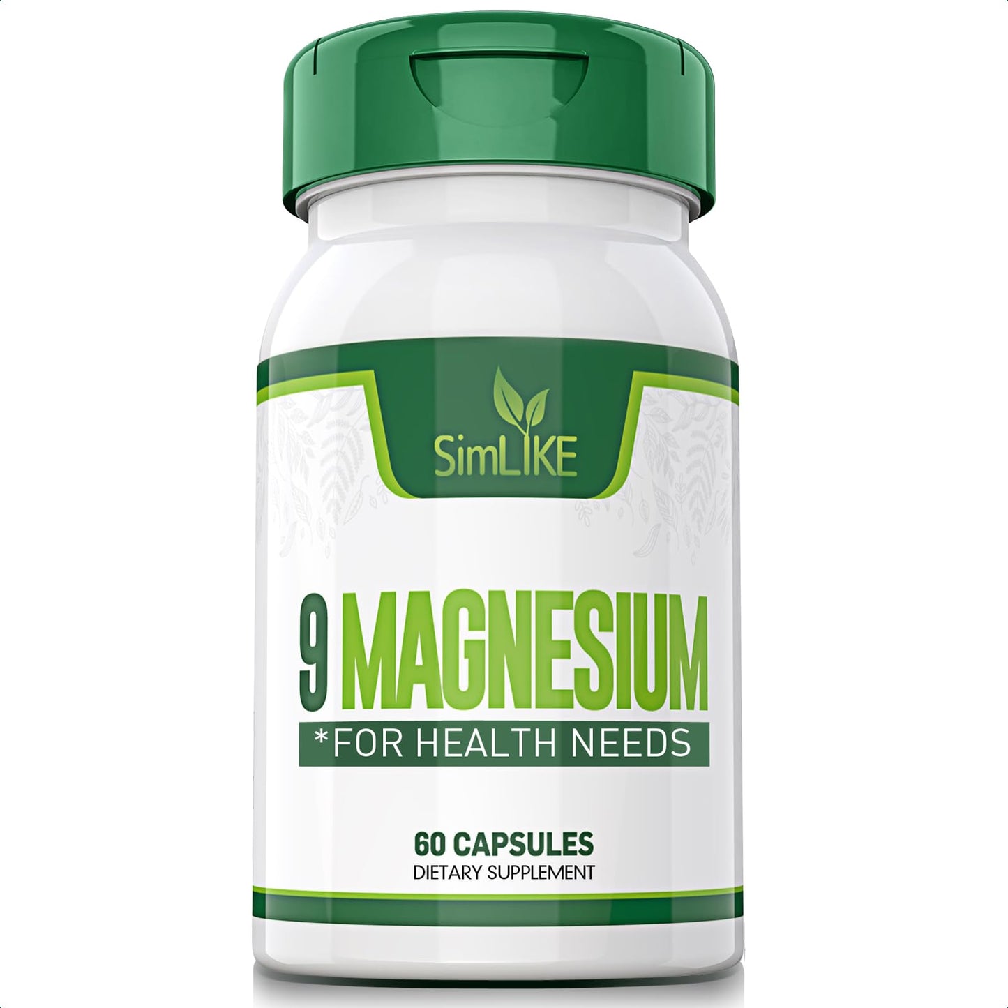 Magnesium Supplement with 9 Forms of High Absorption Magnesium Glycinate, L-threonate, Citrate, Malate and More for Muscle, Brain Support, Non-GMO, Gluten & Soy Free, 60 Capsules - dailyvitalstore