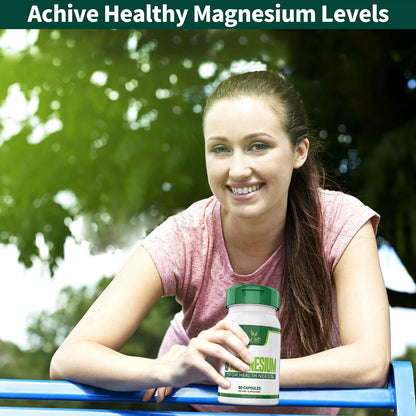 Magnesium Supplement with 9 Forms of High Absorption Magnesium Glycinate, L-threonate, Citrate, Malate and More for Muscle, Brain Support, Non-GMO, Gluten & Soy Free, 60 Capsules - dailyvitalstore
