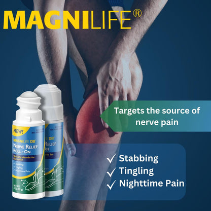 Magnilife DB Nerve Relief Roll On, 3 Oz, Topical Nerve Pain Relief for Feet, Legs, Hands & Arms, Helps Soothe Stabbing, Burning & Tingling Discomfort, Fast-Absorbing, Non-Greasy & Unscented Formula - dailyvitalstore