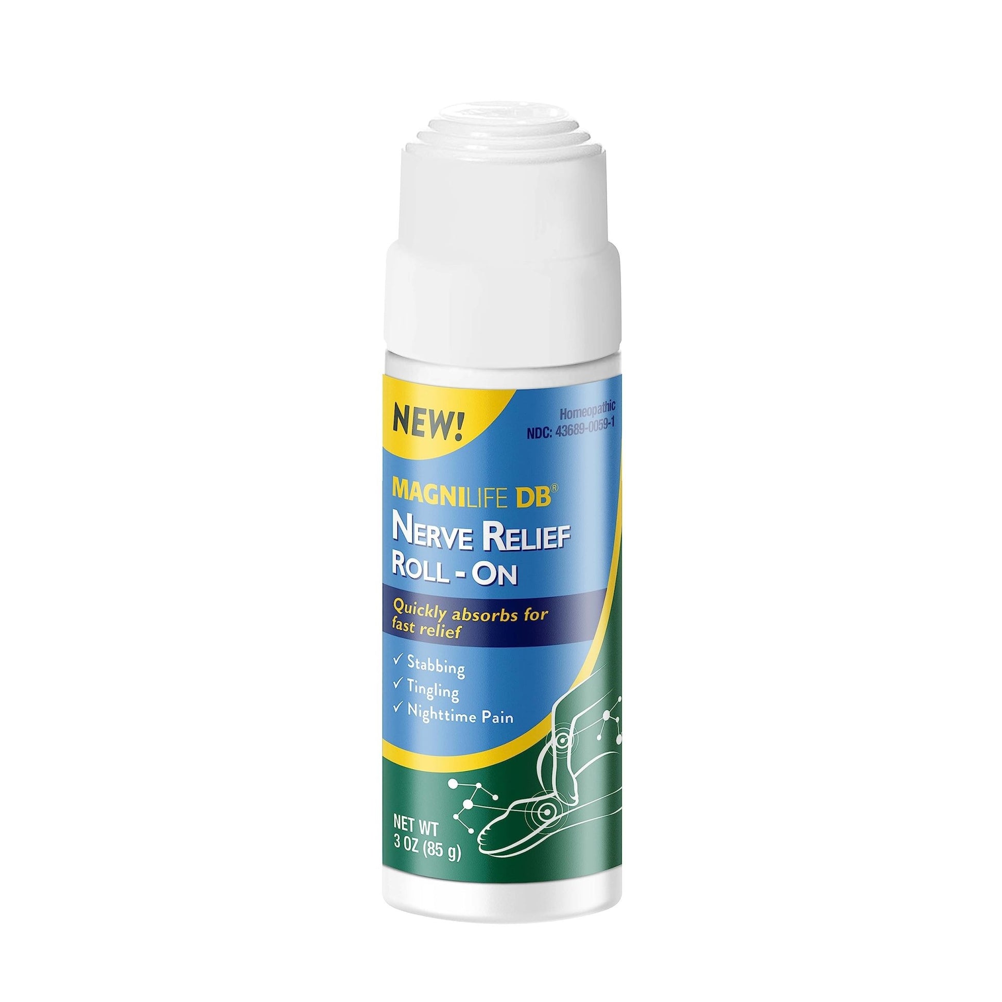 Magnilife DB Nerve Relief Roll On, 3 Oz, Topical Nerve Pain Relief for Feet, Legs, Hands & Arms, Helps Soothe Stabbing, Burning & Tingling Discomfort, Fast-Absorbing, Non-Greasy & Unscented Formula - dailyvitalstore