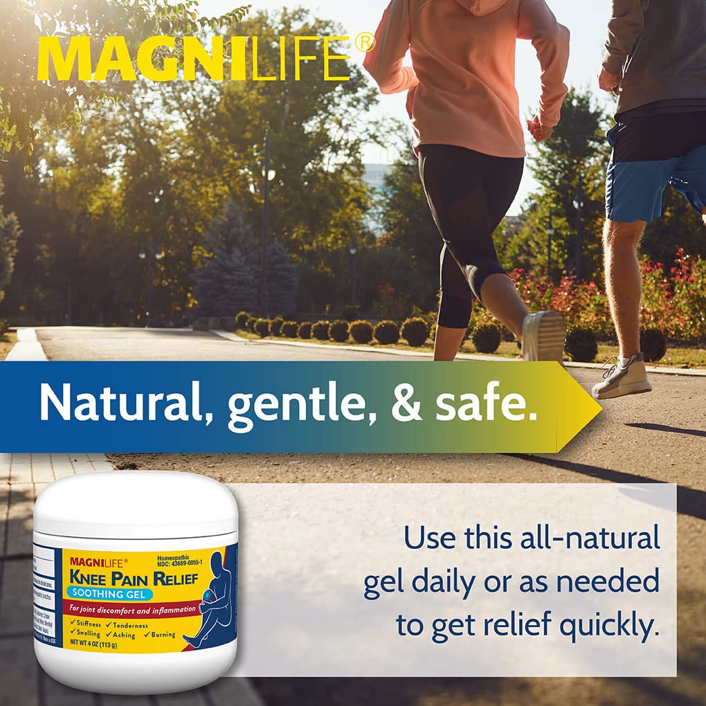 MagniLife Knee Pain Relief Gel (4 oz), Arnica-Based Gel for Joint Pain, Knee Stiffness & Swelling, Non-Greasy, No Staining, Massage-in Formula for Daily Knee Support & Comfort - dailyvitalstore