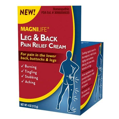 MagniLife Leg & Back Pain Relief Cream (4 oz), Topical Support for Leg Pain & Lower Back Discomfort, Fast Absorbing, No Residue, Mild Scent, Massage-in Formula - dailyvitalstore