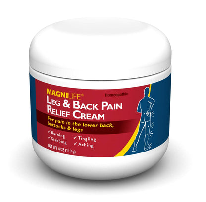MagniLife Leg & Back Pain Relief Cream (4 oz), Topical Support for Leg Pain & Lower Back Discomfort, Fast Absorbing, No Residue, Mild Scent, Massage-in Formula - dailyvitalstore