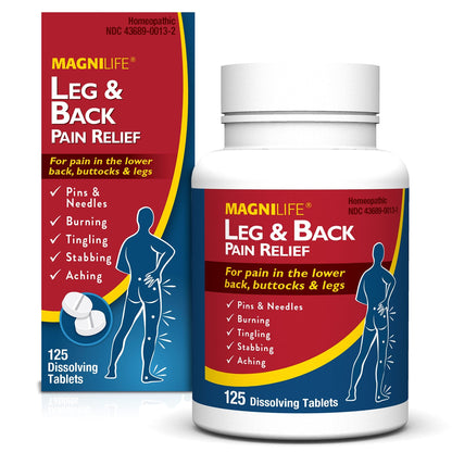 MagniLife Leg & Back Pain Relief Tablets,125 Ct, Fast-Acting Pain Relief Naturally Soothes Burning, Tingling & Stabbing Aches, Symptomatic or Preventative, Non-Habit Forming Quick-Dissolve Tablets - dailyvitalstore