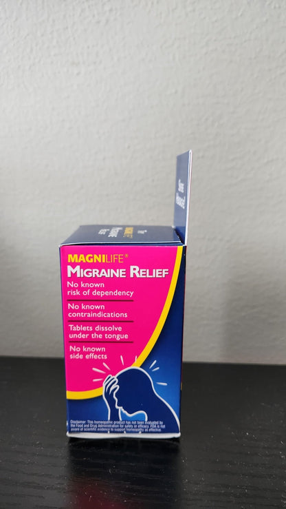 MagniLife Migraine Relief, Non-Habit Forming, 90 Homeopathic Tablets, Migraine Medicine for Light & Sound Sensitivity, Nausea, Blurred Vision & Pressure, Quick-Dissolve Headache Pain Relief - dailyvitalstore