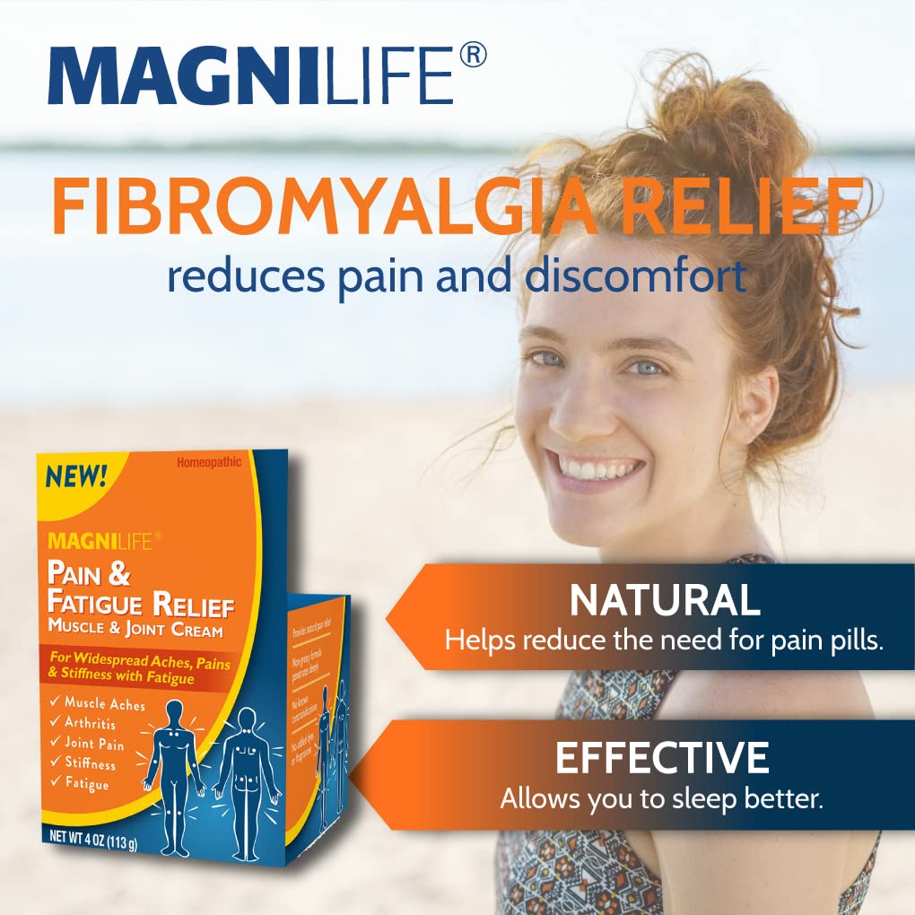 MagniLife Pain and Fatigue Relief Cream, 4 oz, Fast-Acting Relief for Fibromyalgia Symptoms, Muscle Aches & Joint Pain, Helps Relieve Soreness & Tenderness, Deep Penetrating Formula - dailyvitalstore